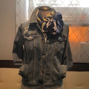 WHBM New distressed light blue Jean Jacket